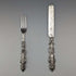 Circa 1860 British Antique Sterling Silver Handle Dessert Cutlery Pair