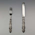 Circa 1860 British Antique Sterling Silver Handle Dessert Cutlery Pair