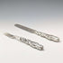 Circa 1860 British Antique Sterling Silver Handle Dessert Cutlery Pair