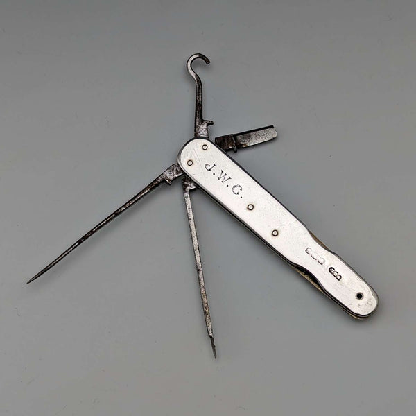 1923 年英國復古純銀手柄多功能工具 Needham Brothers