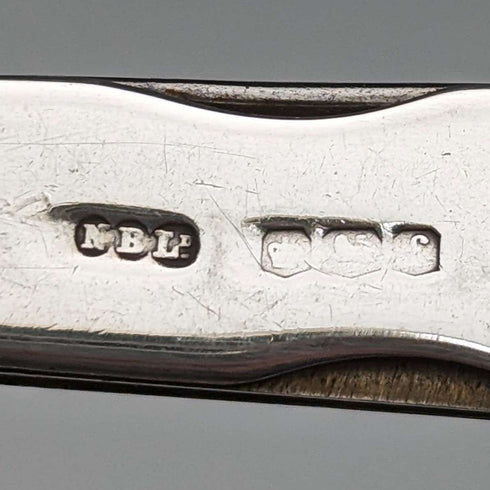 1923 Multiusos con mango de plata esterlina, vintage británico, Needham Brothers