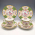 20世纪前半 英国古董 明顿(Minton)茶杯三件套 一对 绿彩凤鸟纹