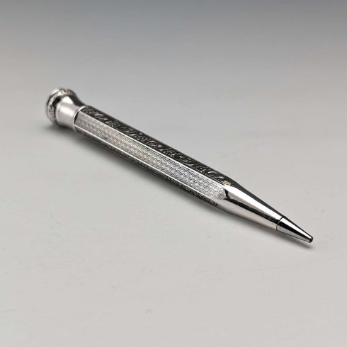 Early 20th Century Antique Flower Engraving 835 Silver Propelled Mechanical Pencil