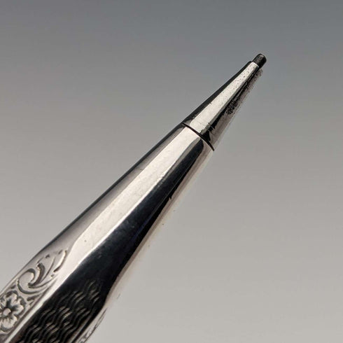 Early 20th Century Antique Flower Engraving 835 Silver Propelled Mechanical Pencil