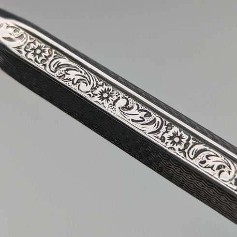 Early 20th Century Antique Flower Engraving 835 Silver Propelled Mechanical Pencil