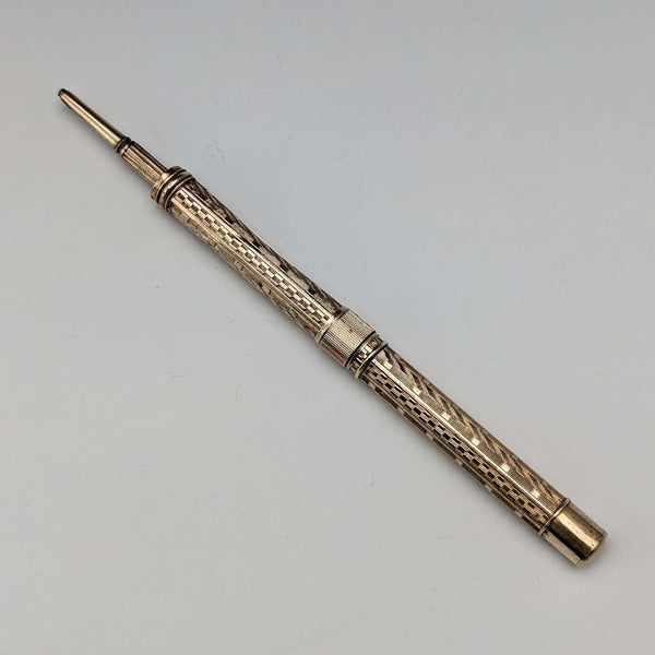 ヴィンテージ 金張り ペンシル&つけペン 伸縮式96-121mm
