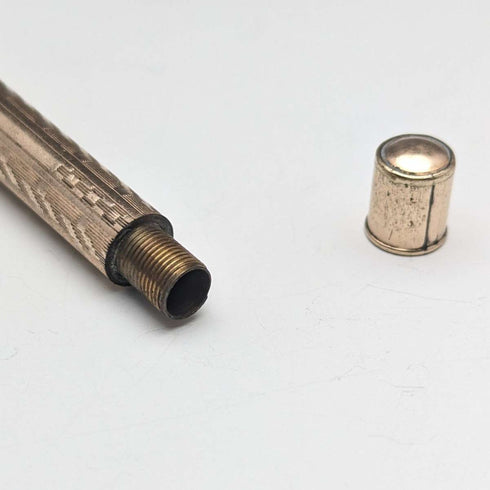 Lápiz y plumilla vintage chapados en oro, telescópicos de 96-121 mm