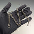 Cadena Albert de plata esterlina, antigüedad británica de alrededor de 1902, 54 g