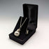 1976 British vintage sterling silver pear-shaped pendant & sterling silver necklace