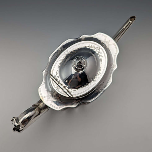 Tetera de plata chapada antigua inglesa, circa 1880, Thomas Prime