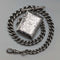 Cadena Albert de plata esterlina antigua inglesa, aprox. 1900, extra gruesa 74g, con estuche para cerillas (vesta case)
