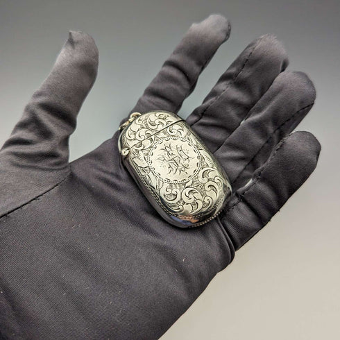 1895年 英国アンティーク 純銀製 ヴェスタケース 25g マッチケース Joseph Gloster
