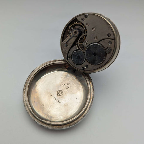 1905년경 앤티크 오메가 회중시계 은장 직경 59mm 철도 시계 작동 양호
