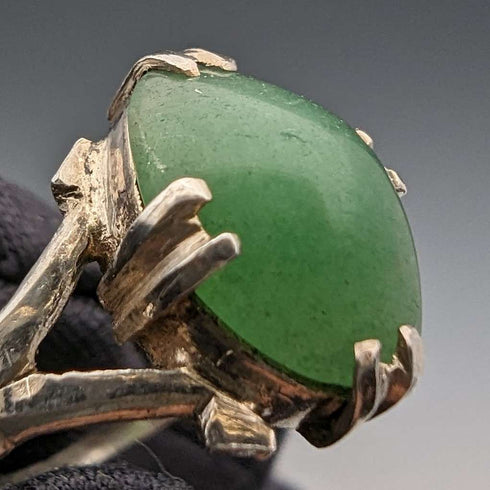 영국 빈티지 주얼리 비취 순은 반지 프리사이즈