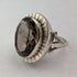1976 British vintage jewelry, large brown stone, sterling silver ring