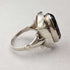 1976 British vintage jewelry, large brown stone, sterling silver ring