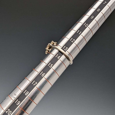 1985 英國復古珠寶藍 & 白色氧化鋯純銀戒指戒指