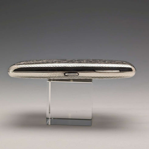 1895 British antique double door sterling silver card case 101g Joseph Gloster