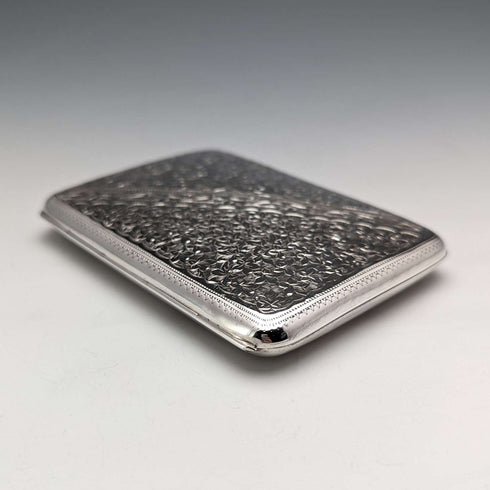 1895 British antique double door sterling silver card case 101g Joseph Gloster