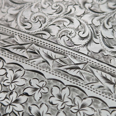 1895 British antique double door sterling silver card case 101g Joseph Gloster