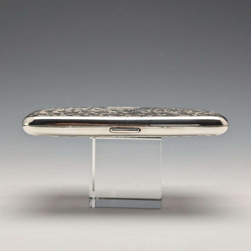 Tarjetero de plata pura, estilo antiguo inglés, doble apertura, 108 g, Deakin and Francis, 1906