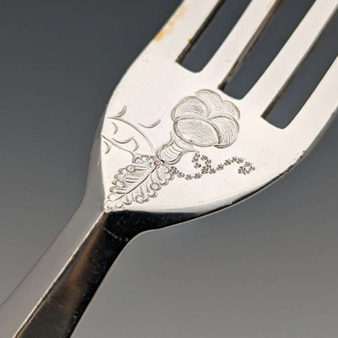 1898 British antique white mother-of-pearl handle dessert cutlery set of 12 in wooden box