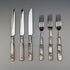 1898 British antique white mother-of-pearl handle dessert cutlery set of 12 in wooden box