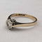 Anillo vintage británico de oro de 9 quilates y diamante de 1980 (talla 12) RandD
