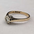 Anillo vintage británico de oro de 9 quilates y diamante de 1980 (talla 12) RandD