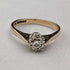Anillo vintage británico de oro de 9 quilates y diamante de 1980 (talla 12) RandD