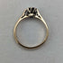Anillo vintage británico de oro de 9 quilates y diamante de 1980 (talla 12) RandD