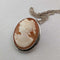 Colgante camafeo vintage, broche y collar de plata de ley