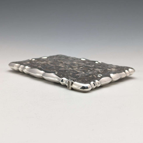 Tarjetero grande de plata de ley, antiguo, británico, 1903, 87 g, William Bruford and Sons