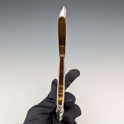 Tarjetero grande de plata de ley, antiguo, británico, 1903, 87 g, William Bruford and Sons