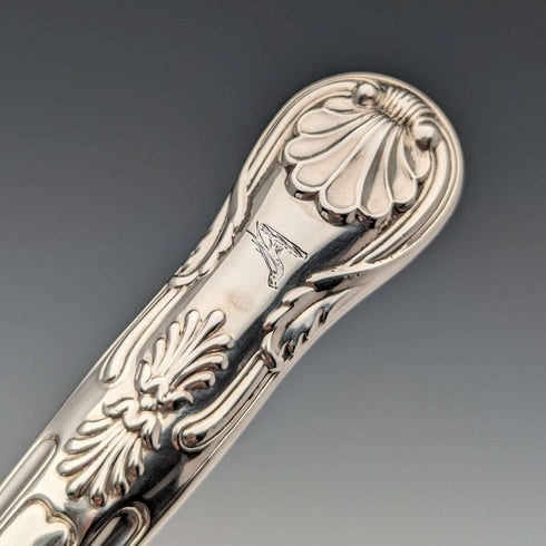 1836 British Antique Pure Silver Handle Fish Cutlery Pair Elkington