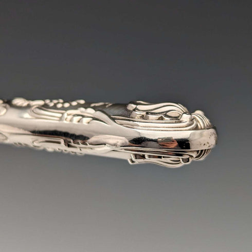 1836 British Antique Pure Silver Handle Fish Cutlery Pair Elkington