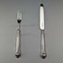 Cubiertos de postre de plata esterlina, pareja, Inglaterra, hacia 1829, por Aaron Hadfield