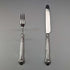 Cubiertos de postre de plata esterlina, pareja, Inglaterra, hacia 1829, por Aaron Hadfield