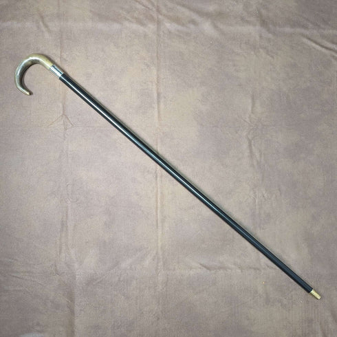 Bastón vintage para caballero, Reino Unido 1932, empuñadura de cuerno, detalles en plata de ley, 92 cm, K&S