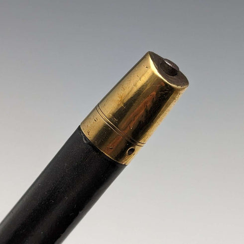 1928 Bastón vintage inglés para caballero, decoración de plata de ley, fuste negro, 91 cm, A&S