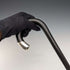 1928 Bastón vintage inglés para caballero, decoración de plata de ley, fuste negro, 91 cm, A&S