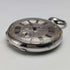 Reloj de bolsillo antiguo Bauer de hacia 1880, esfera decorada, carga por llave, caja de plata, diámetro 44 mm, en funcionamiento, con defectos.