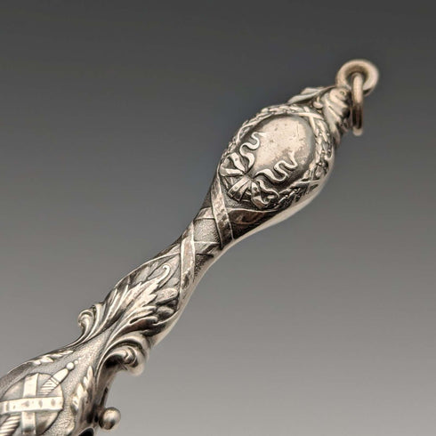 American antique sterling silver detailed decorative portable folding glasses Roniet