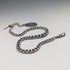 Cadena Albert de plata de ley, antigua, británica, circa 1900, 52 g, con medalla fob de plata de ley