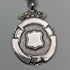Cadena Albert de plata de ley, antigua, británica, circa 1900, 52 g, con medalla fob de plata de ley