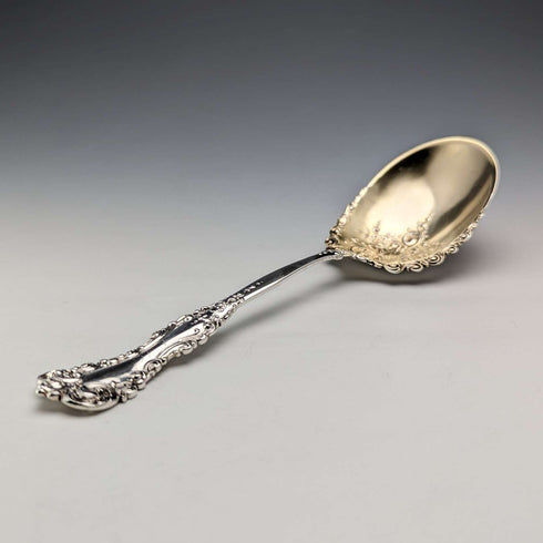 Circa 1900 American antique sterling silver serving spoon