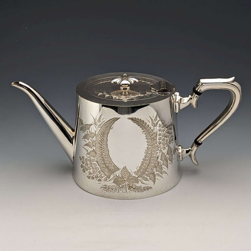约1900年 英国古董 镀银茶具 三件套
