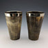 Pareja de vasos de cuerno antiguos, origen británico, c. 1900