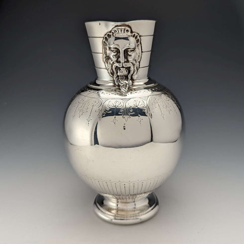 Late 19th Century British Antique Silver Plate Water Jug by Martin Hall & Sons