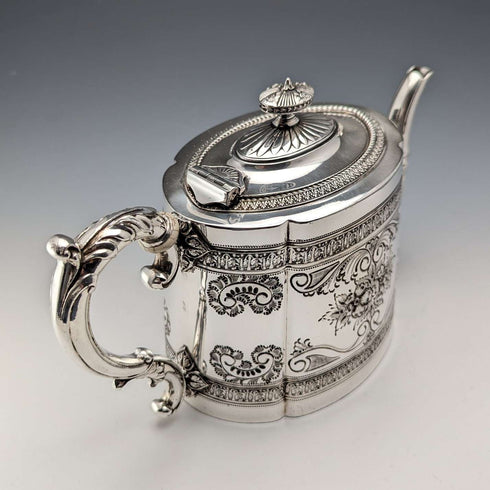 约1890年 英国古董 镀银茶壶 James Dixon & Sons